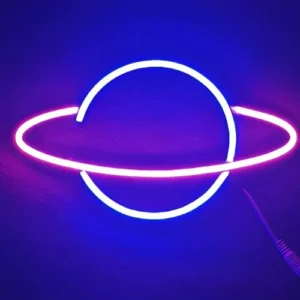 Cartel Nube Alien Planeta Neon Flex Base En 3d Planeta