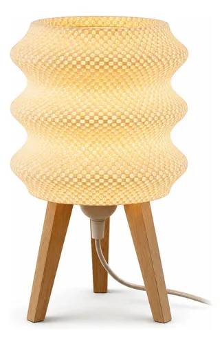 Velador Lámpara De Mesa Ondulada Nórdico Impresión 3dmaam