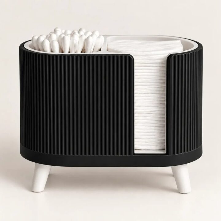 Organizador De Baño Maquillaje Hisopos Algodón Discos 3dmaam