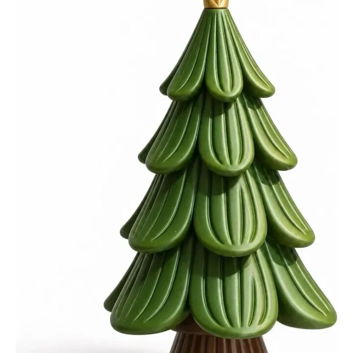 Árbol De Navidad Decorativo Verde Con Estrella Dorada 16cm