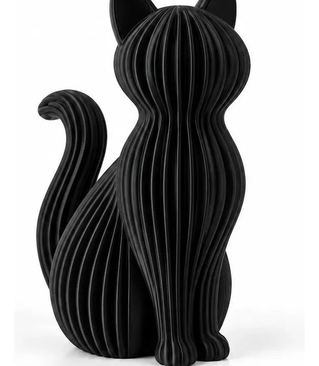 Gato Decorativo Moderno Adorno Escultura Minimalista 12cm 3d
