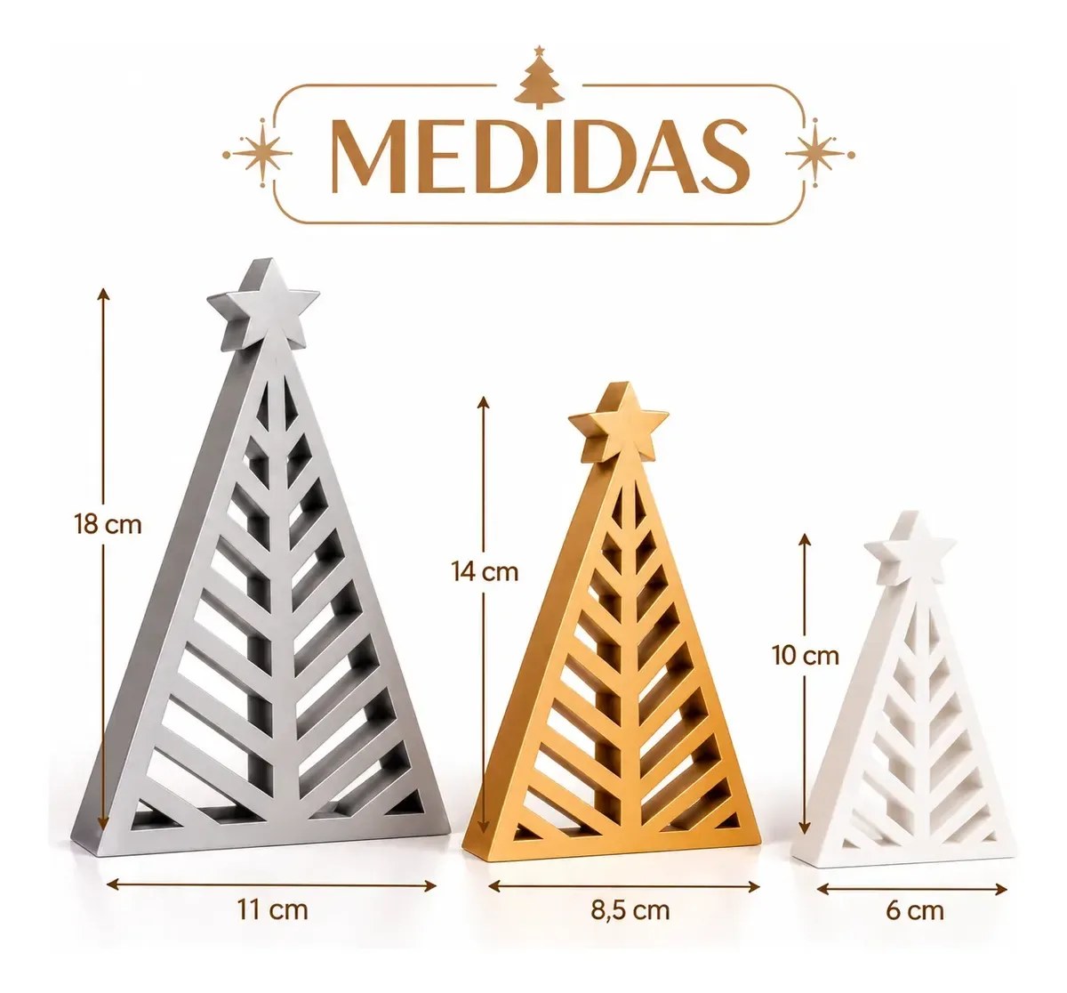 Set De 3 Árboles De Navidad Decorativos Modeno Packx3