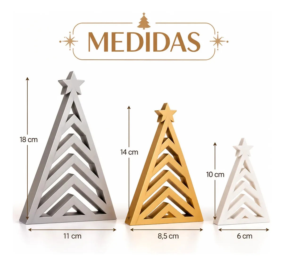 Set De 3 Árboles De Navidad Decorativos Modeno Packx3